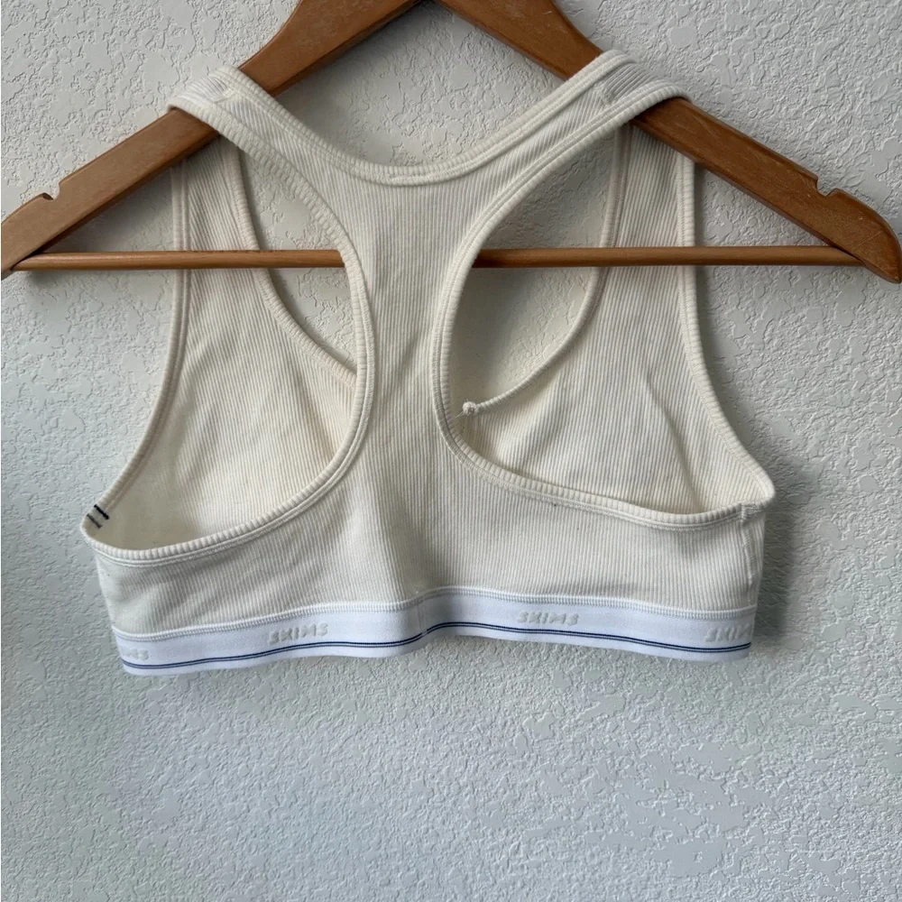 COTTON RIB SPLIT NECK BRALETTE 
MARBLE STRIPE / M - Picture 5 of 7